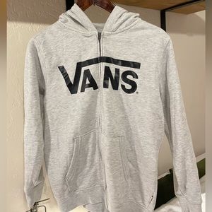 Grey Hoodie with Black Vans Logo